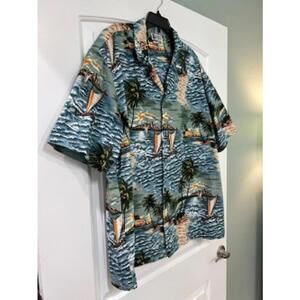 🌺 Aloha Hawaiian Shirt 2XL — Made in Hawaii — 100% Cotton EUC Vacay/Beach Ready